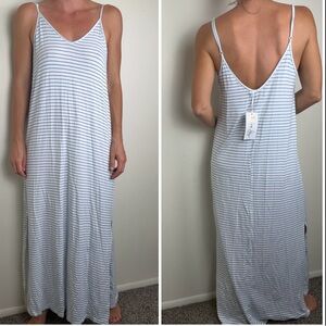 AVA SKY Hawaii Willow Cloud Striped Maxi Dress size Medium NWT